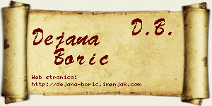 Dejana Borić vizit kartica